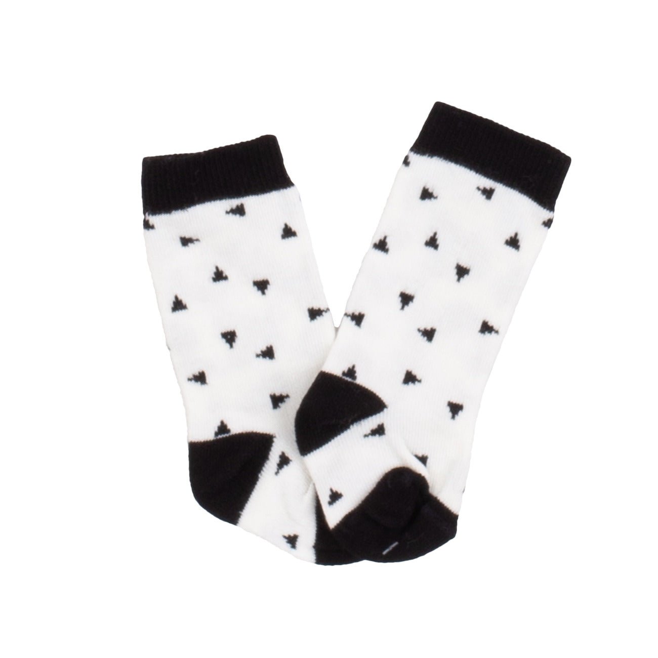 Coccodè - Calzini Neonato in Tricot Triangoli Nero Panna - Klotheds