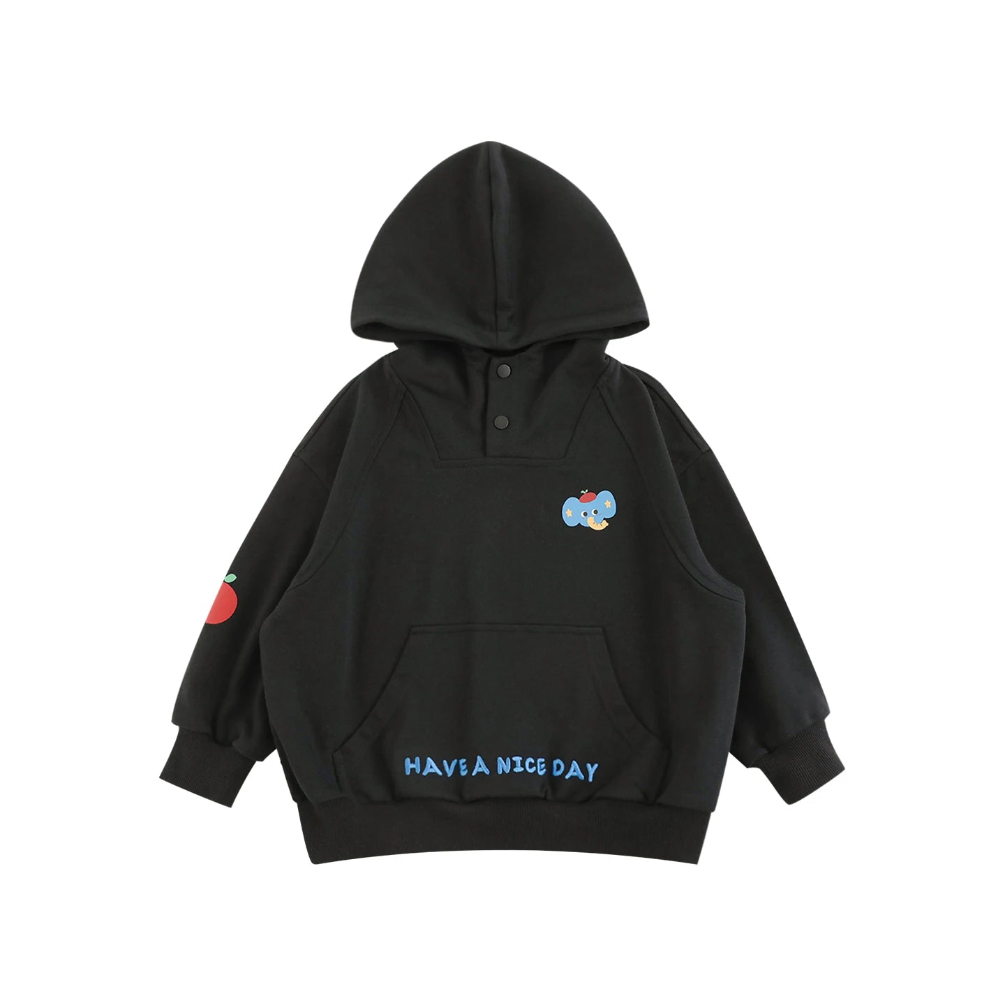 Felpa con cappuccio per bambino in cotone – beige, grigia, blu o nera - Klotheds