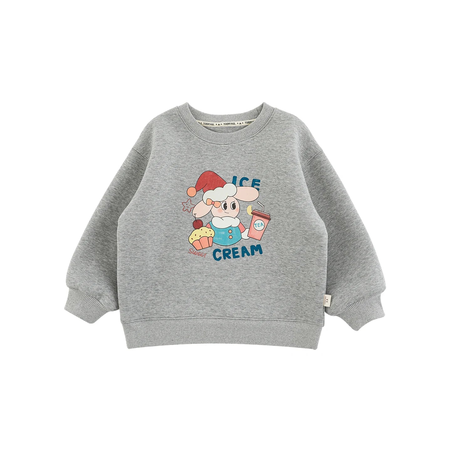 Felpa Invernale da Bambina in Cotone Caldo con Stampa Cartone Animato – Beige, Grigio o Rosa - Klotheds