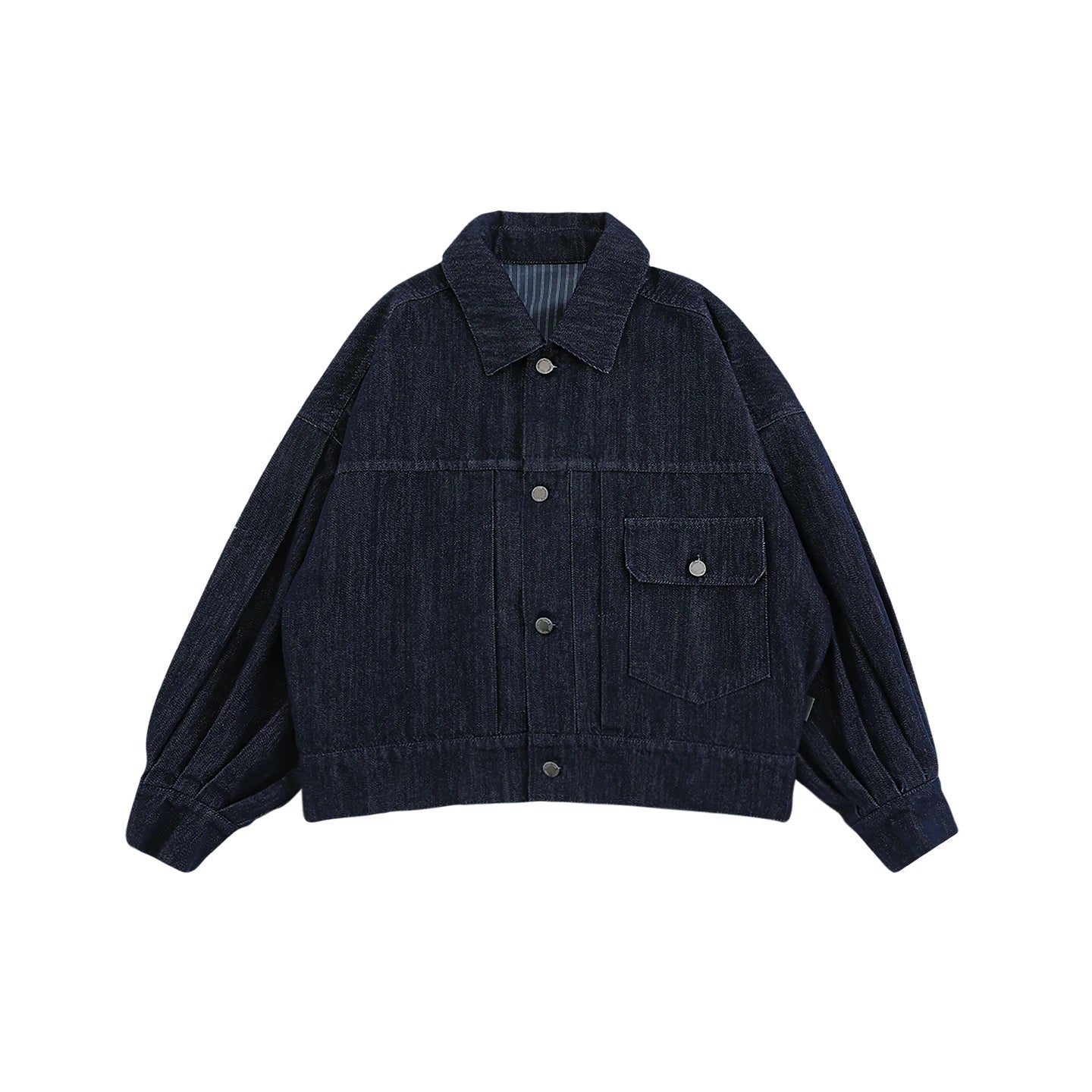 Giacca di jeans blu scuro per bambina – stile casual autunnale - Klotheds