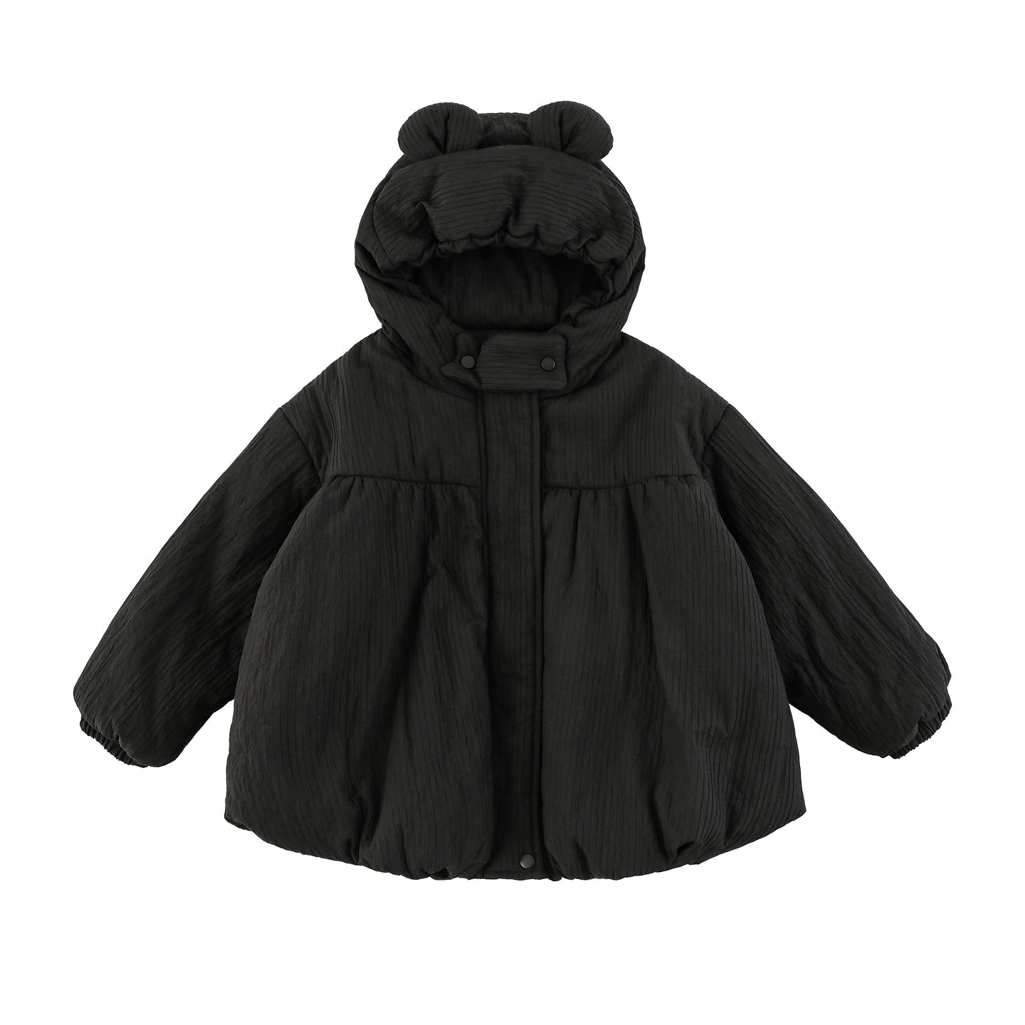 Giacca Invernale da Bambina Imbottita con Cappuccio e Orecchie Orsetto – Beige, Cachi, Rosso o Nero - Klotheds