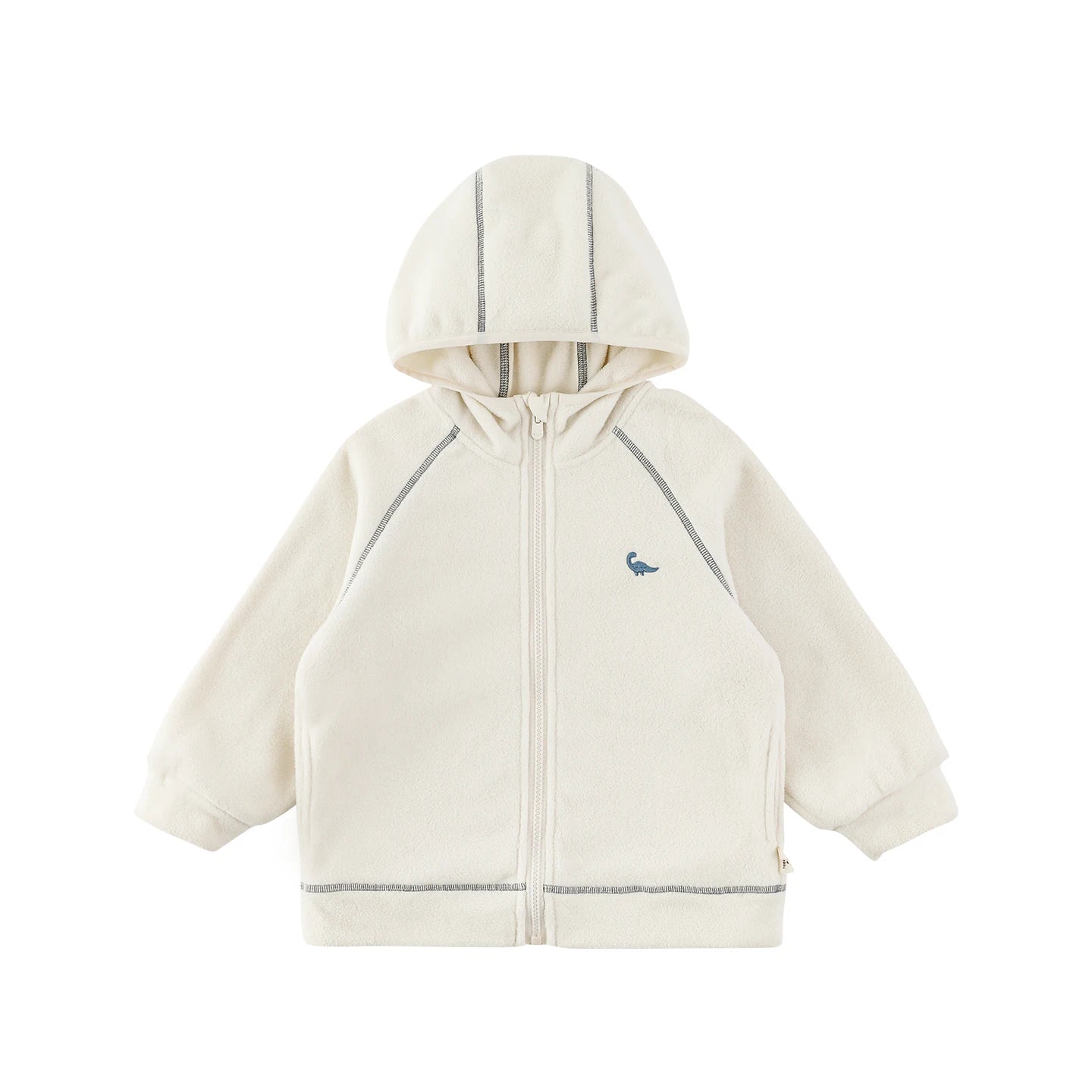 Giacca Invernale Unisex in Pile con Motivo Dinosauro – Rosa, Azzurro, Verde, Blu Scuro o Beige - Klotheds