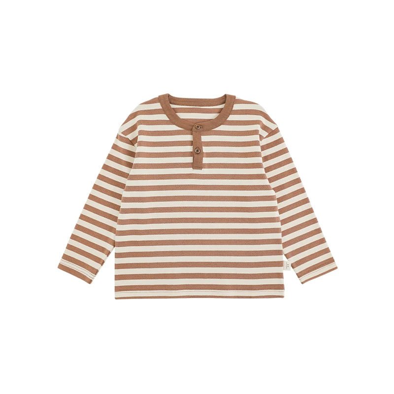 Maglia a righe in cotone a maniche lunghe per bambino – vari colori - Klotheds