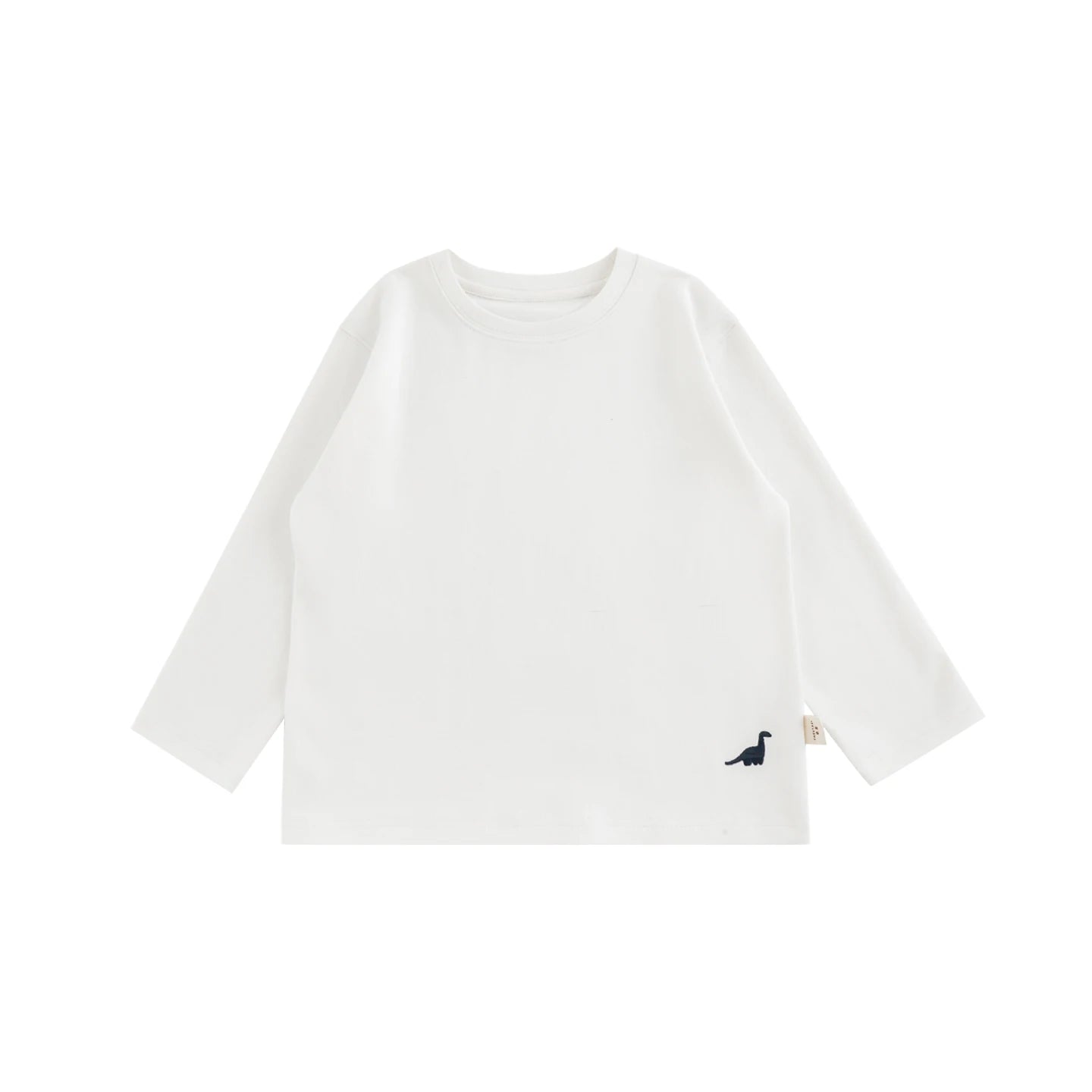 Maglia girocollo in cotone con ricamo dinosauro per bambino – blu scuro, grigia o bianca - Klotheds