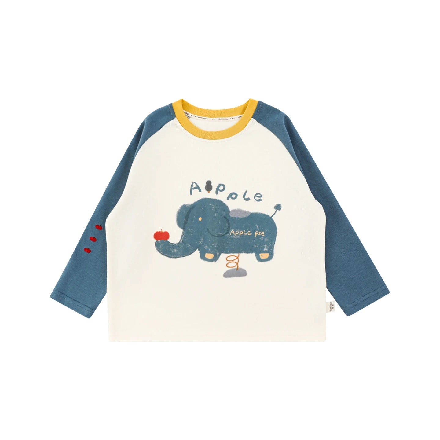 Maglia in cotone a maniche lunghe per bambina con disegno dondolo – gialla, rossa o blu - Klotheds