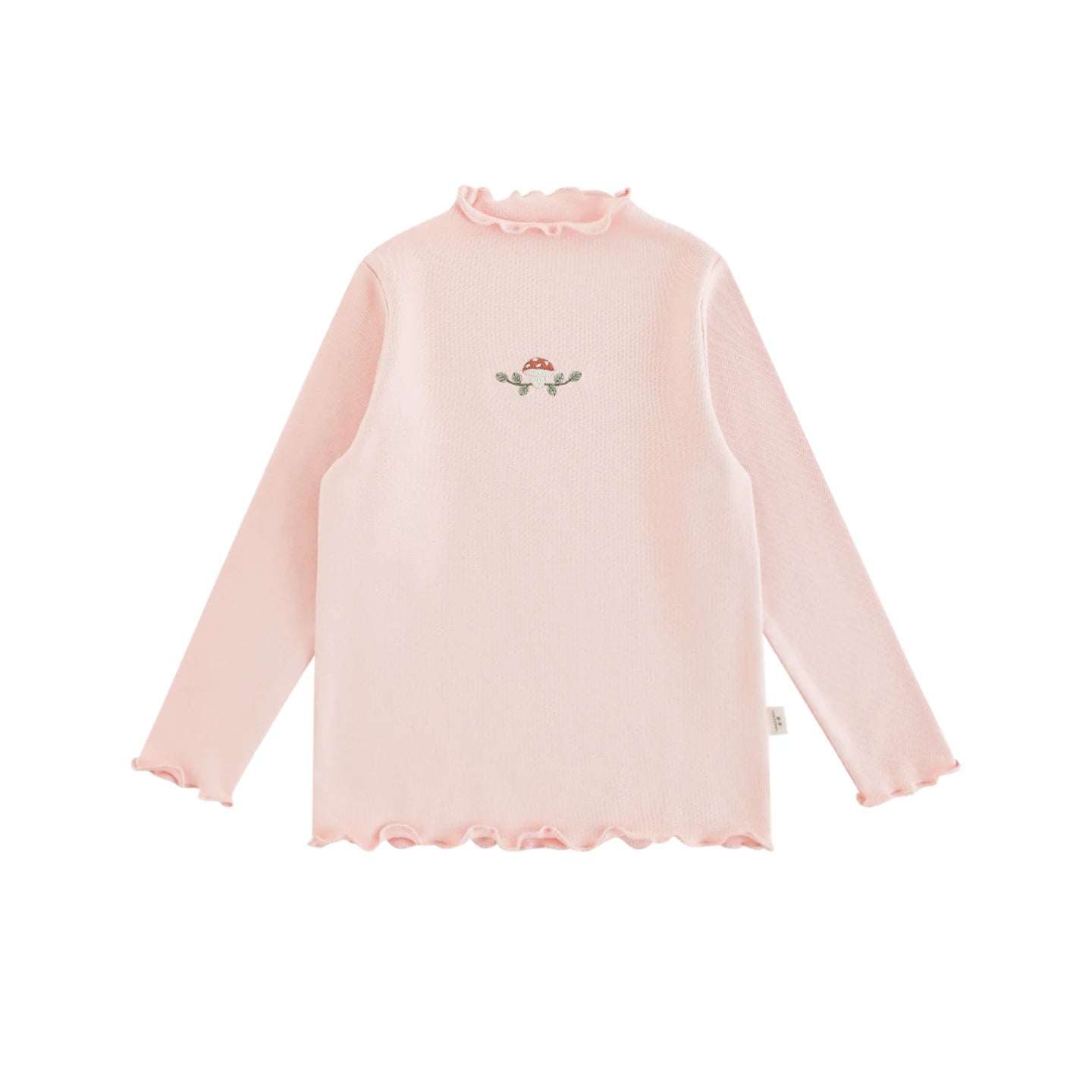 Maglia in cotone con ricamo fungo per bambino – beige, rosa o marrone - Klotheds