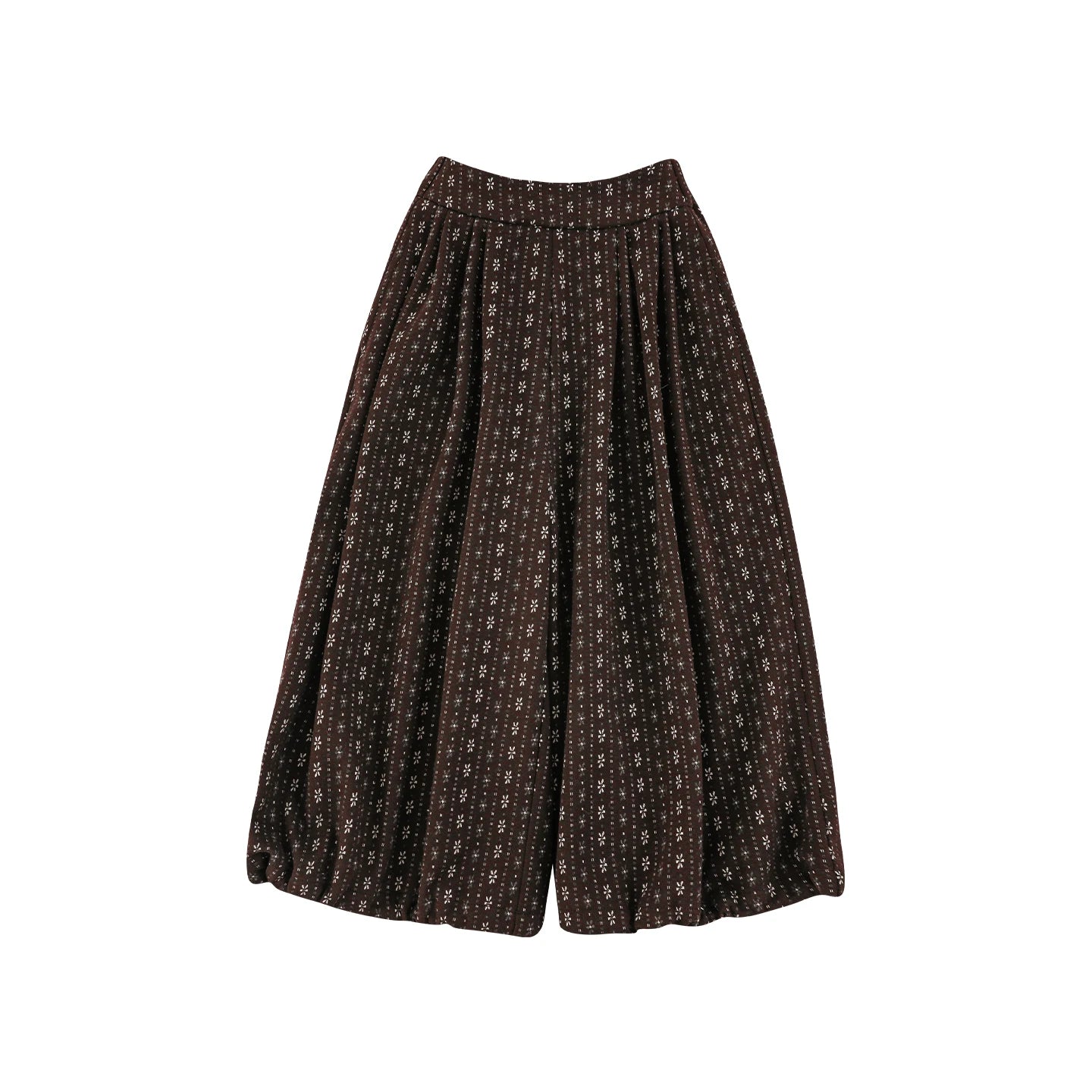 Pantaloni Invernali da Bambina con Stampa Floreale – Larghi Stile Harem, Nero, Cachi, Beige o Marrone - Klotheds