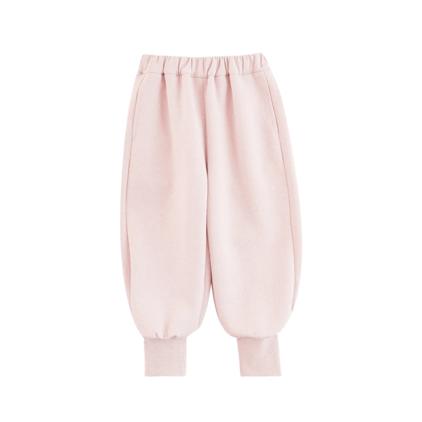 Pantaloni sportivi autunnali a tinta unita per bambina – beige, grigi o rosa - Klotheds