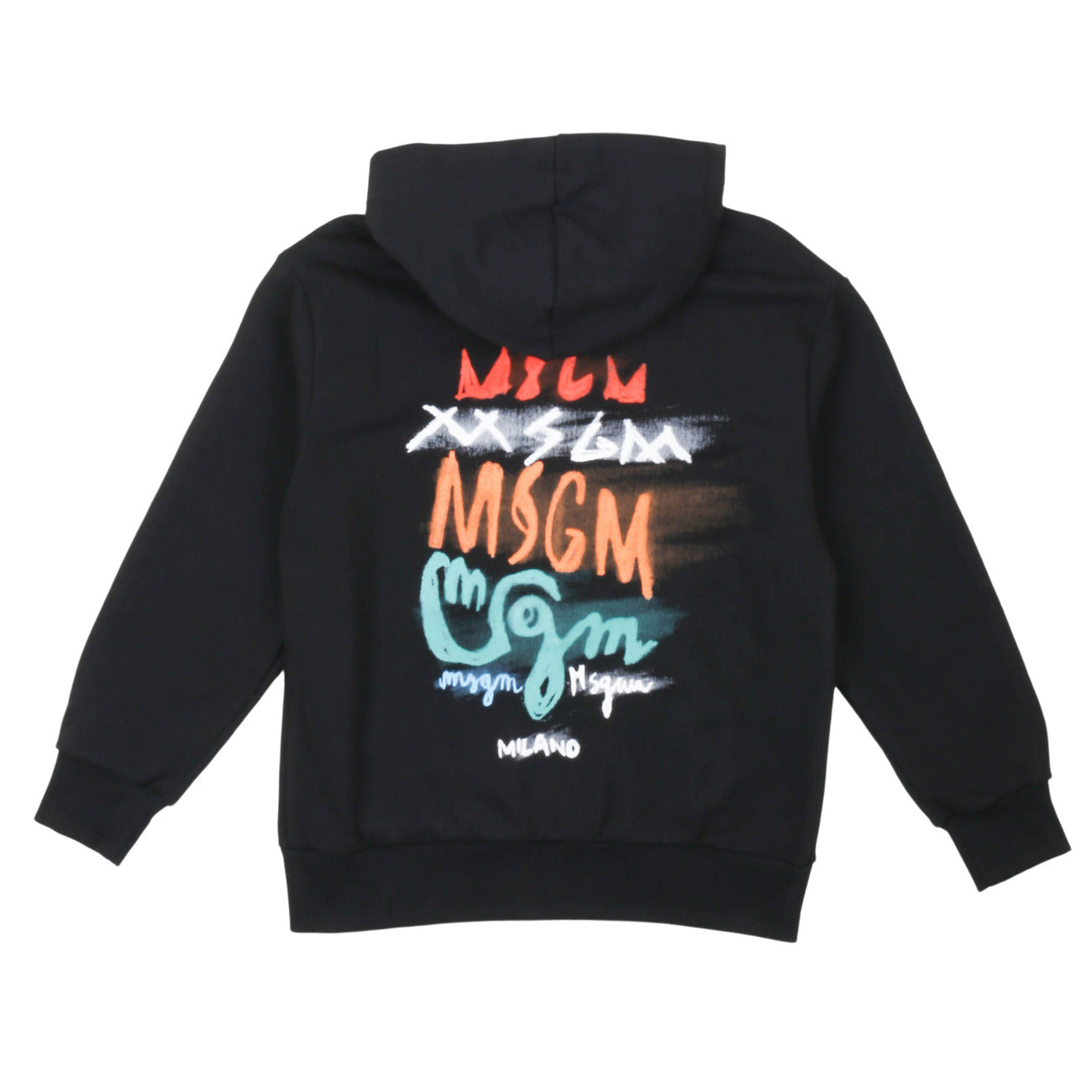 msgm - ZIP HOODIE BOY BLACK/BLACK