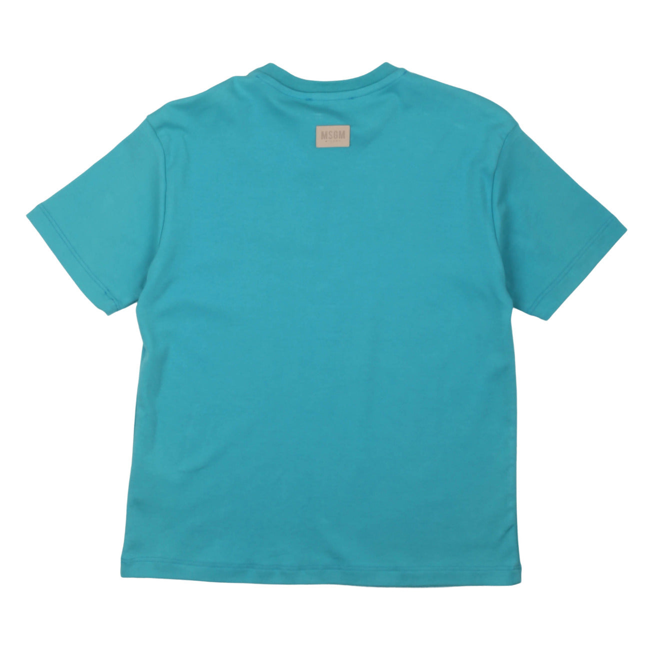 msgm - LIGHT INTERLOCK T-SHIRT BLUE BALTIC