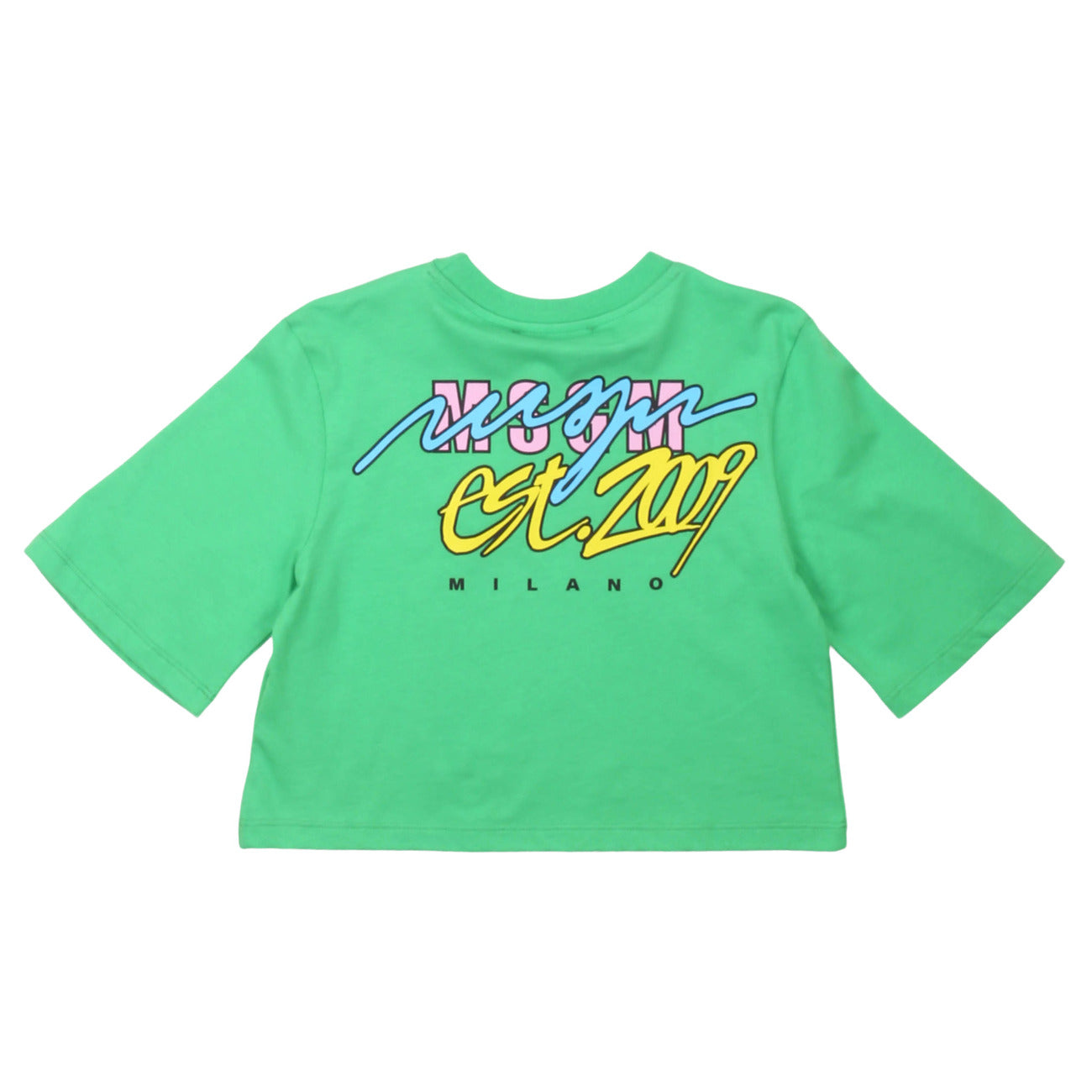 msgm - JERSEY CROPPED T-SHIRT GIRL IRISH GREEN