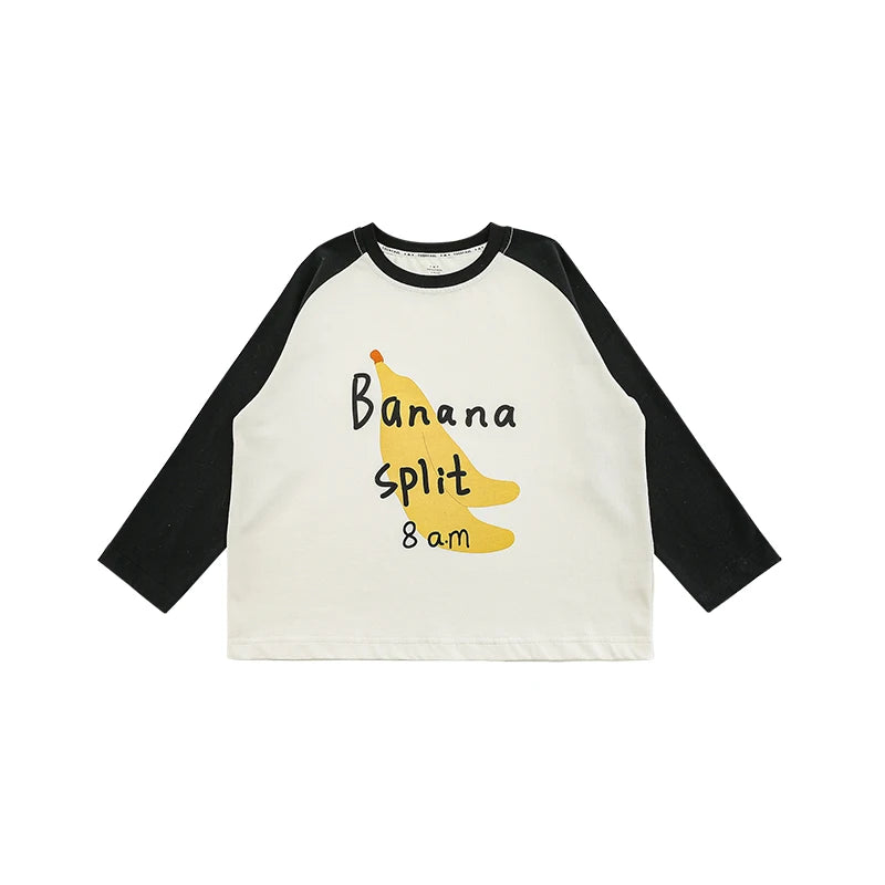 Maglia Bambino in Cotone 100% – Manica Lunga, Stampa Cartoni Animati, Morbida e Traspirante, Verde, Azzurro, Nero