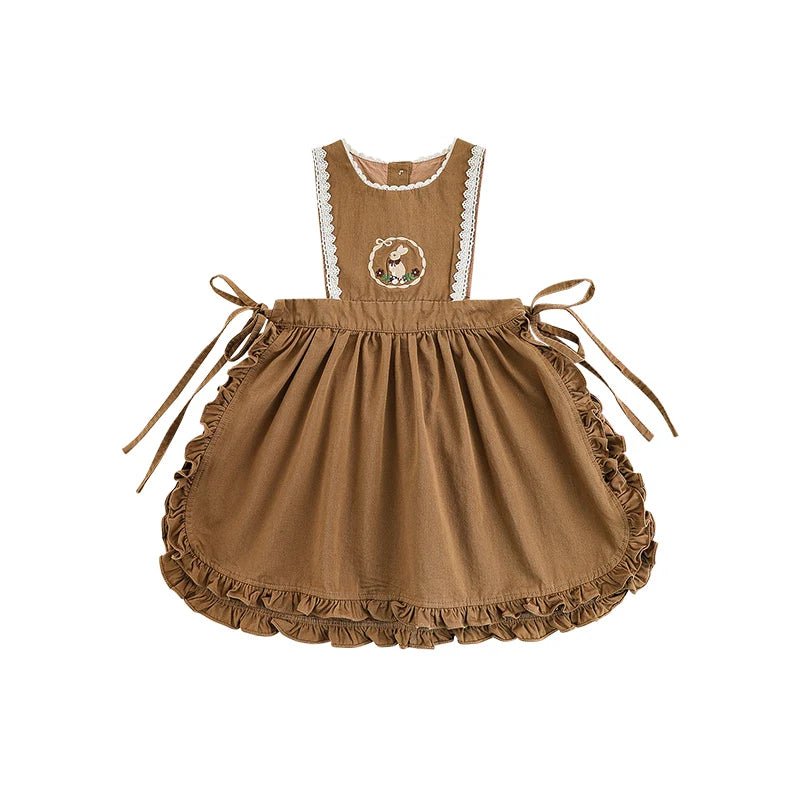 Abito Beige e Marrone con Fiocco – Elegante e Raffinato per Bambina