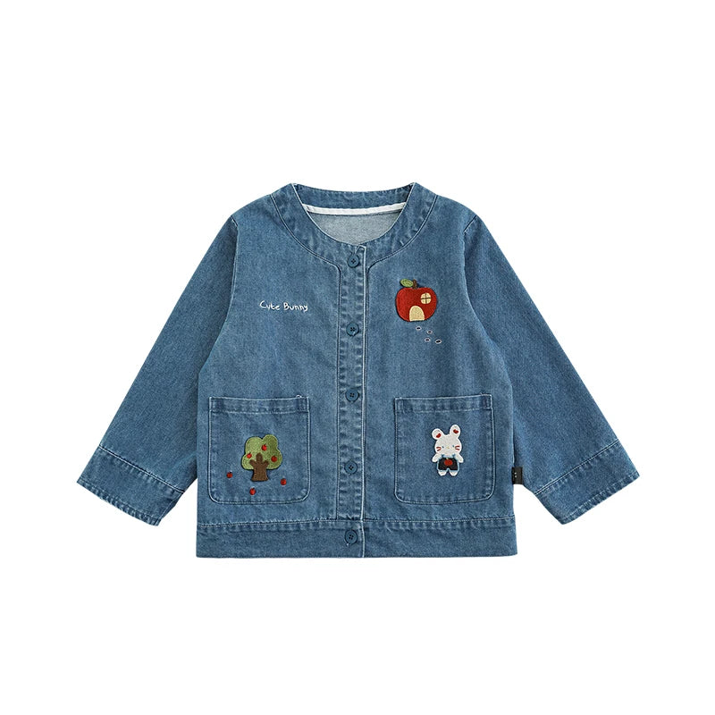 Camicia in Denim per Bambina – Stile Casual Chic, Blu Chiaro