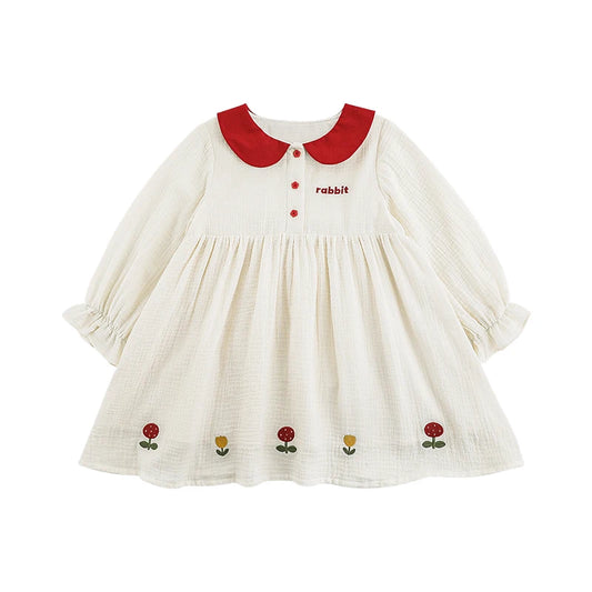 Maglia Beige con Colletto Peter Pan per Bambina – Serie Cartoni Animati, Elegante e Dolce