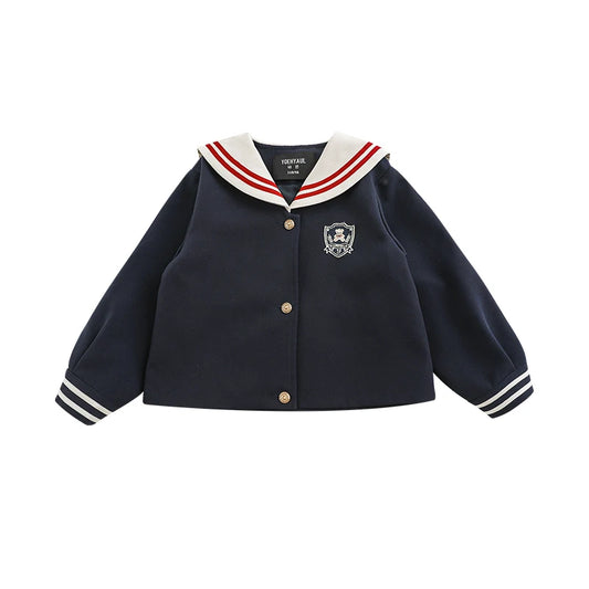 Cardigan Blu Scuro per Bambina – Elegante e Versatile, Perfetto per la Scuola