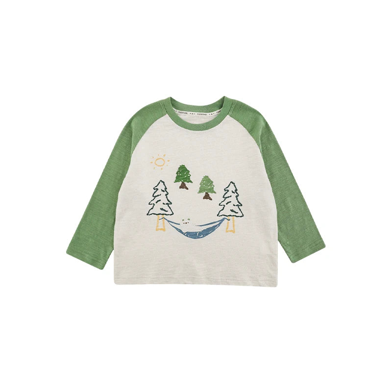 Maglia Bambino in Cotone – Manica Lunga, Verde, Morbida e Traspirante, Girocollo