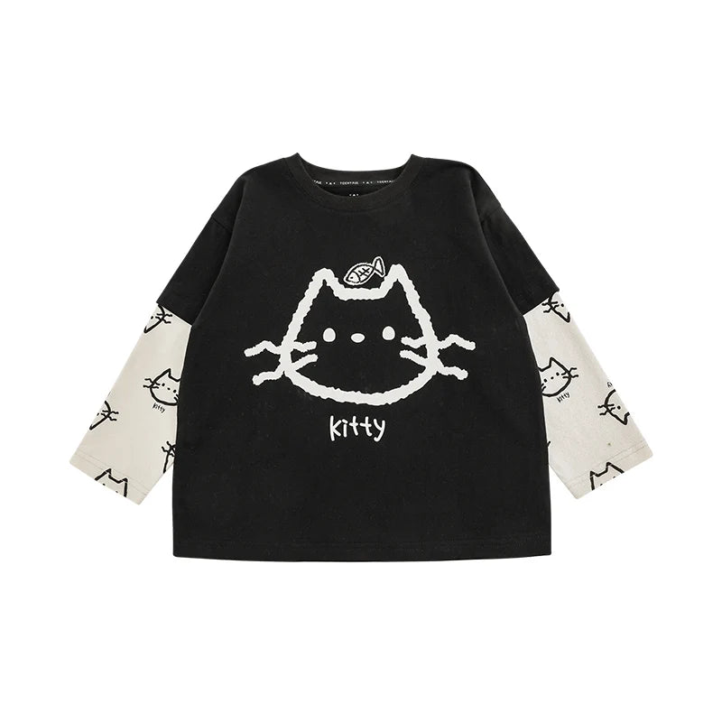 Maglia Bambino e Bambina con Stampa Gatti – Stile Casual e Confortevole