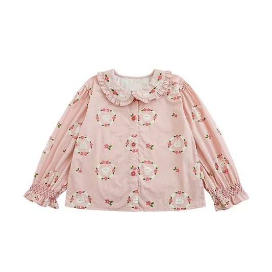 Camicia Rosa Bambina con Colletto Peter Pan – Elegante e Delicata, Primavera