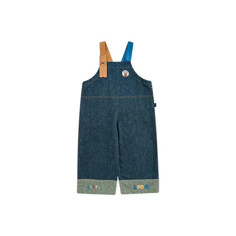 Salopette Bambino in Denim – Blu, Bretelle Regolabili, Pratica e Resistente