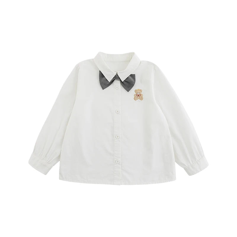 Camicia Bianca con Papillon Grigio – Elegante e Sofisticata per Uniforme Scolastica