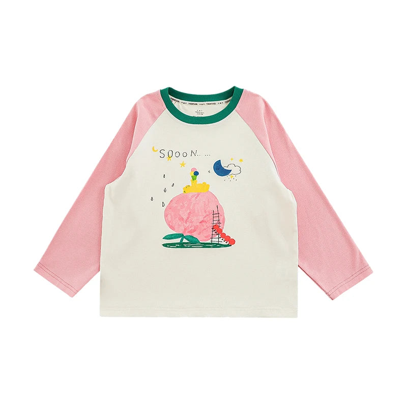 Maglia a Maniche Lunghe Raglan per Bambina – Stile Casual e Comodo, Vari Colori