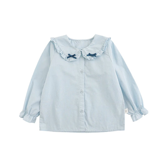 Camicia Azzurra per Bambina – Basic e Versatile per Ogni Occasione