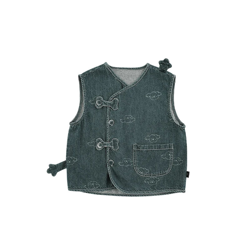 Gilet in Jeans Bambino e Bambina con Ricamo – Stile Trendy e Versatile