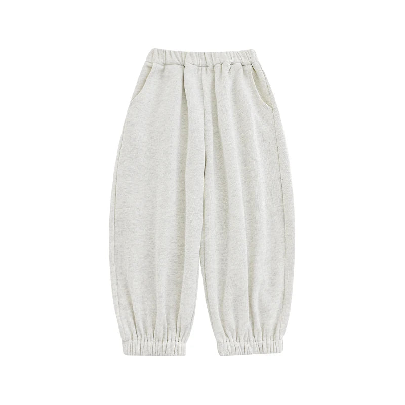 Pantaloni della Tuta per Bambina – Jogging Primaverile in Cotone, Vestibilità Comoda, Grigio, Beige, Rosa e Rosso