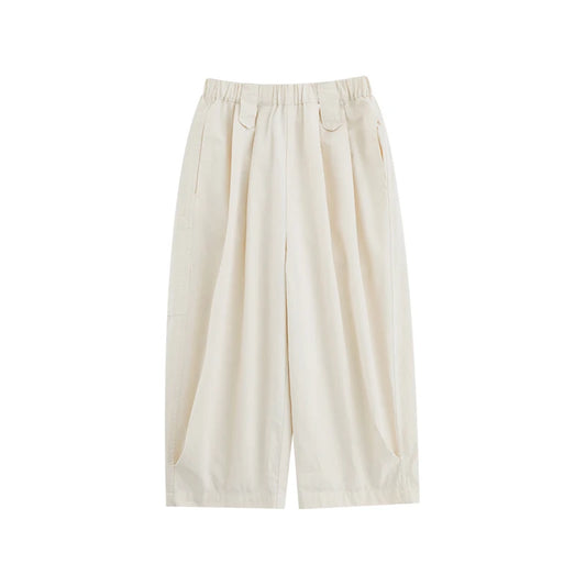 Pantaloni Casual in Cotone per Bambina – Tinta Unita e a Quadri, Beige e Kaki