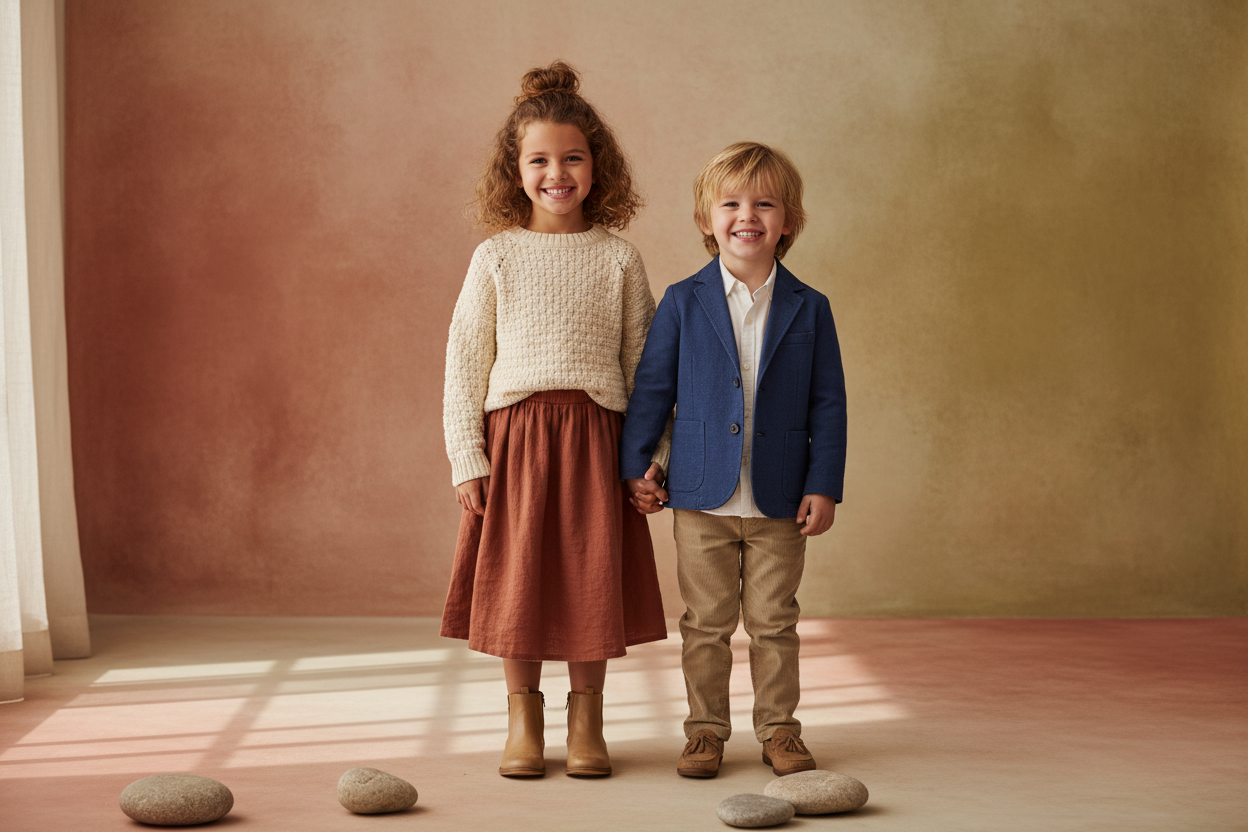 Bambini insieme sfondo neutro