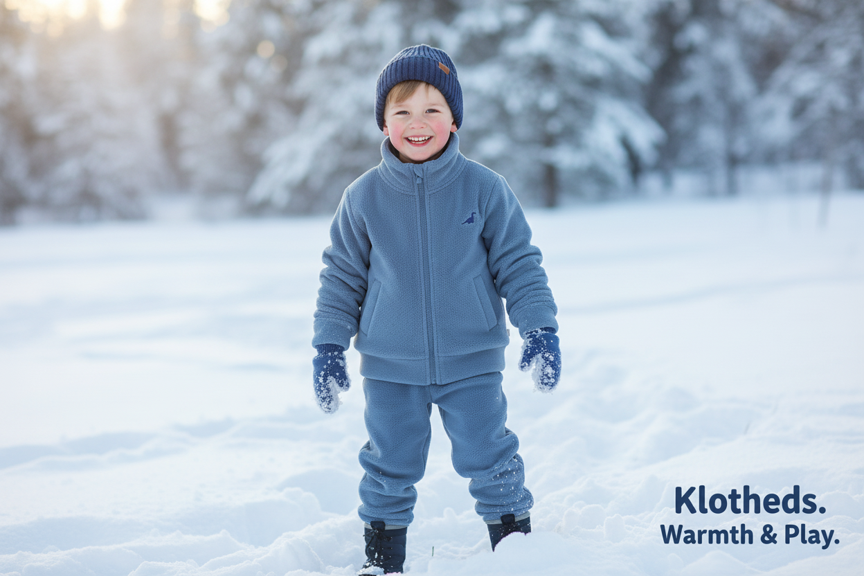 Bambino con giacca pile blu dinosauro