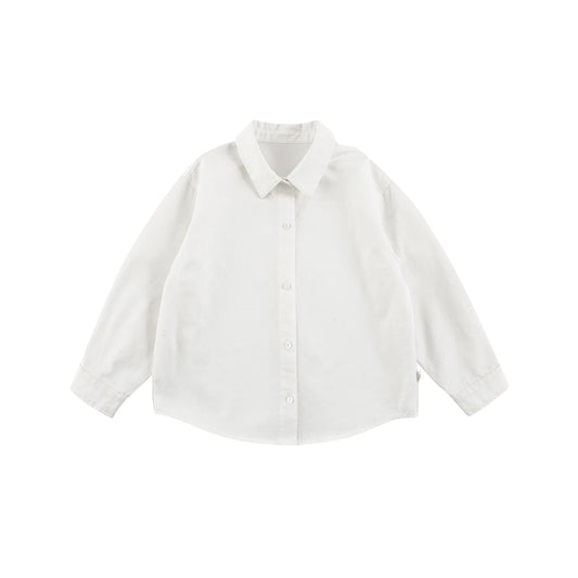 Camicia bianca a maniche lunghe per bambina – stile collegiale - Klotheds