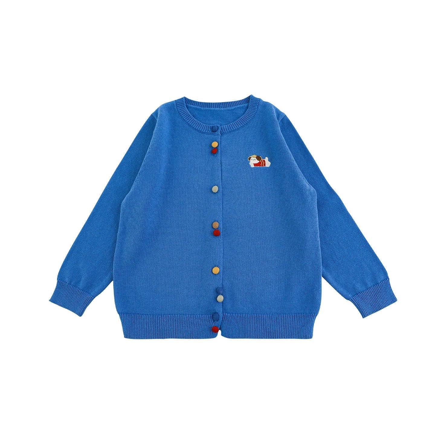 Cardigan in maglia unisex con ricamo cartoon per bambino e bambina – beige, grigio, giallo, azzurro o rosso - Klotheds