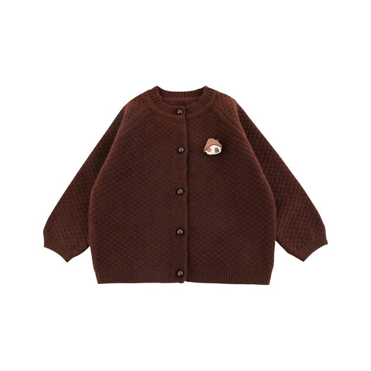 Cardigan Invernale da Bambina in Maglia Calda con Pupazzetto 3D – Cachi, Beige o Marrone - 2x - 26% - Klotheds