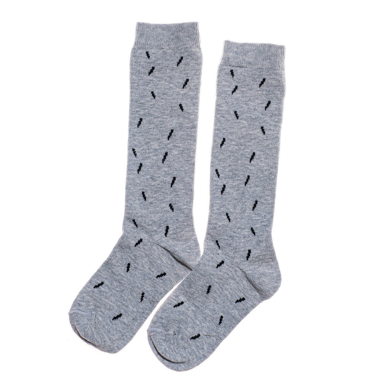 Coccodè - Calzini Neonato in Tricot Grigio Melange Fulmini Blu - Klotheds