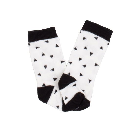 Coccodè - Calzini Neonato in Tricot Triangoli Nero Panna - Klotheds