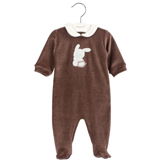 Coccodè - Tutina Neonato in Ciniglia Marrone - Klotheds