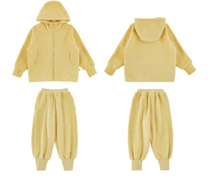 Completo Invernale Bambina in Pile Polare – Giacca con Cappuccio e Pantaloni Affusolati - Klotheds
