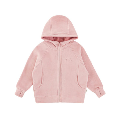 Completo Invernale Bambina in Pile Polare – Giacca con Cappuccio e Pantaloni Affusolati - Klotheds