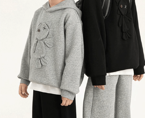 Completo Invernale Ragazzo – Felpa con Cappuccio Antivento e Pantaloni in Cotone Pesante - Klotheds