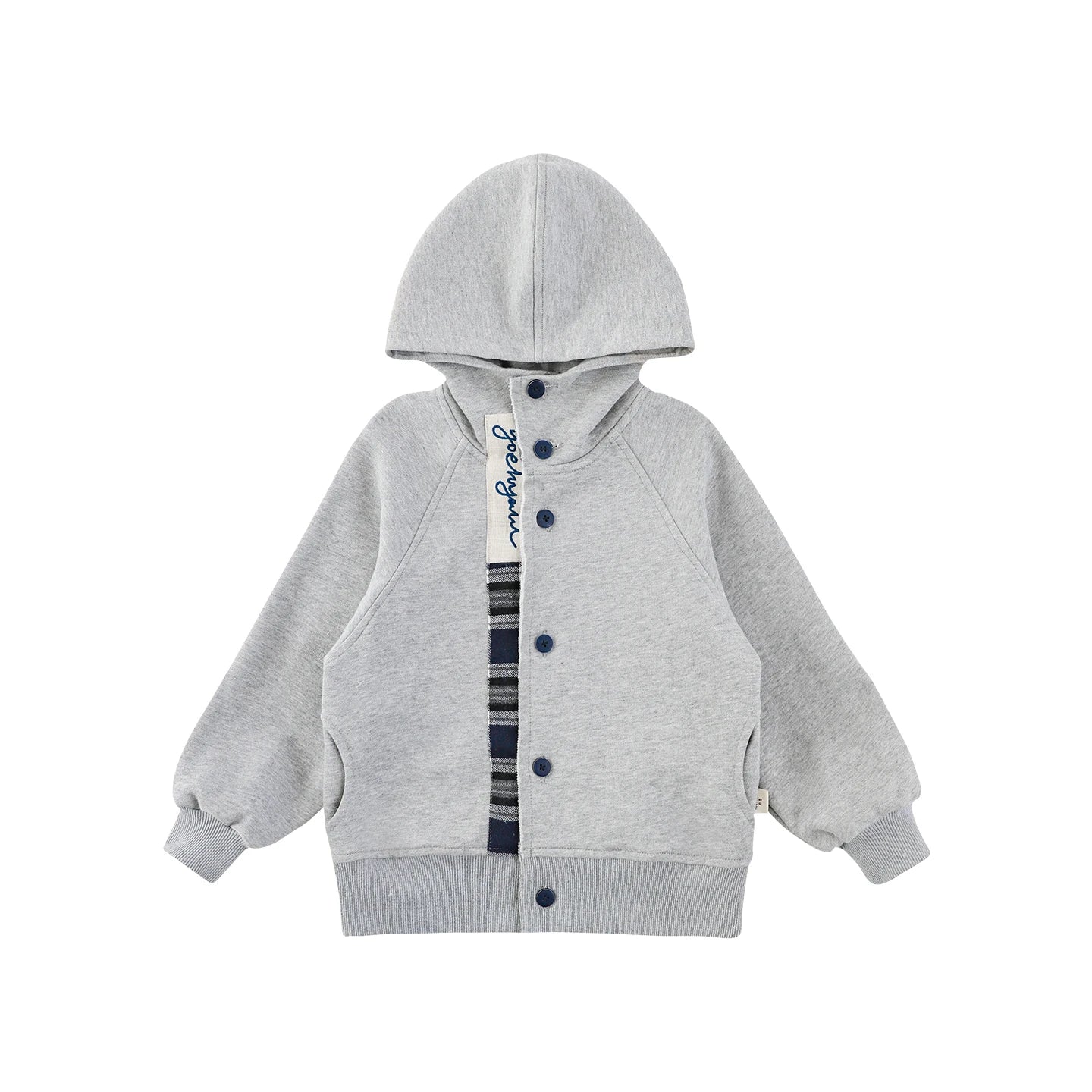 Felpa grigia con cappuccio in cotone 100% per bambino – casual autunnale - Klotheds