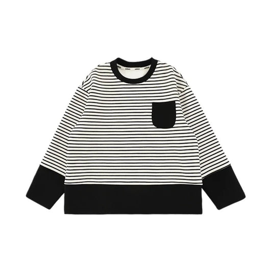 Felpa Invernale a Righe da Ragazzo in Cotone Morbido – Colore Beige - Klotheds