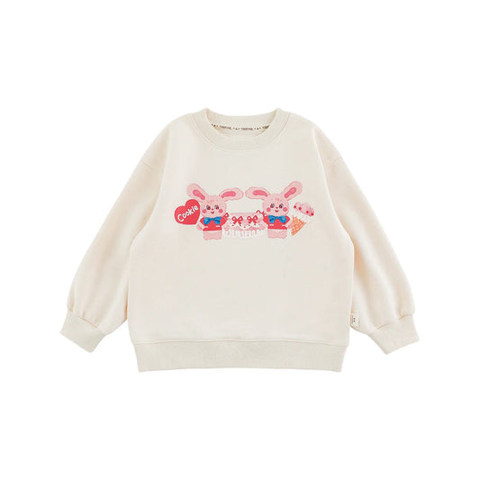 Felpa Invernale da Bambina in Cotone Caldo con Stampa Cartone Animato – Beige, Grigio o Rosa - Klotheds