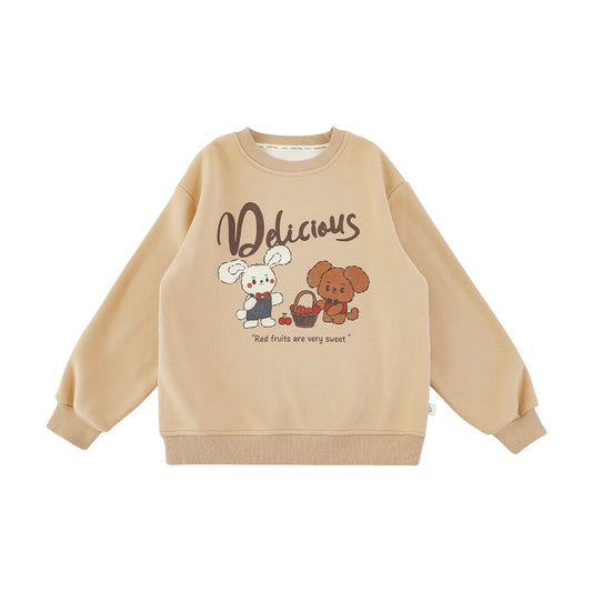 Felpa Invernale da Ragazza in Pile Morbido a Girocollo – Cachi, Rosa, Blu o Beige - 2x - 26% - Klotheds