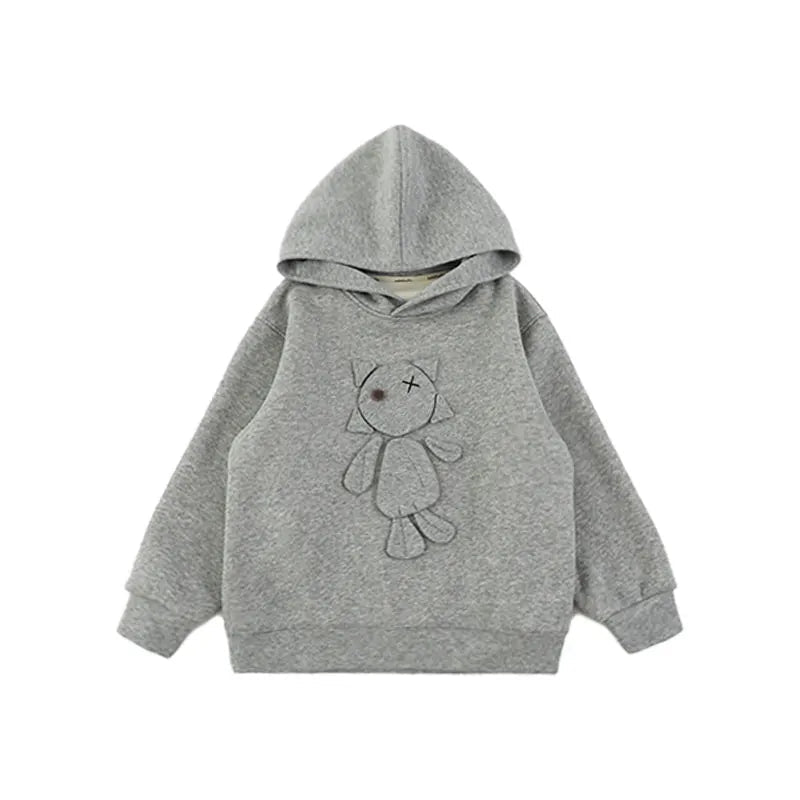 Felpa Invernale da Ragazzo con Cappuccio Antivento in Cotone – Grigio o Nero - Klotheds