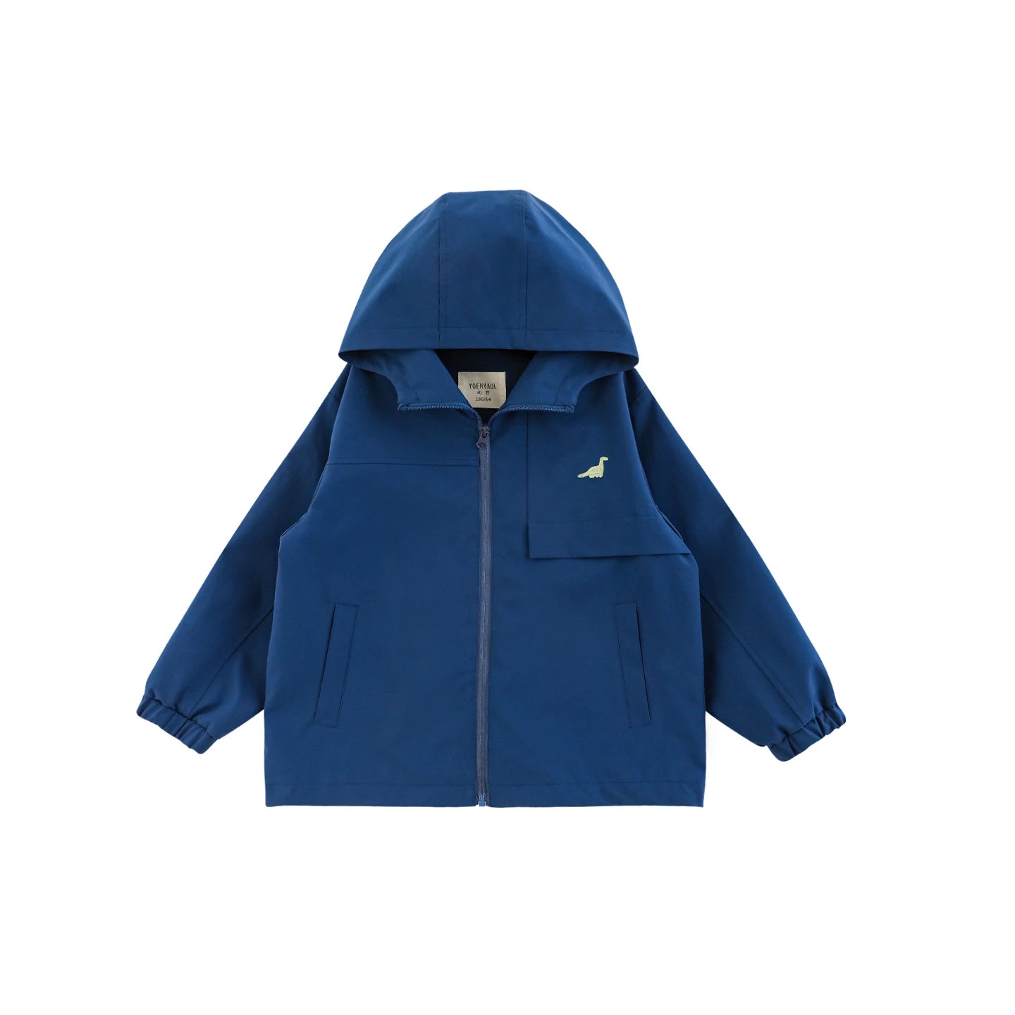 Giacca con cappuccio ricamo dinosauro per bambino – nera o blu - Klotheds