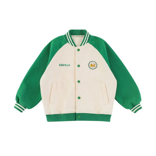 Giacca da baseball varsity per bambina – verde o rossa - Klotheds