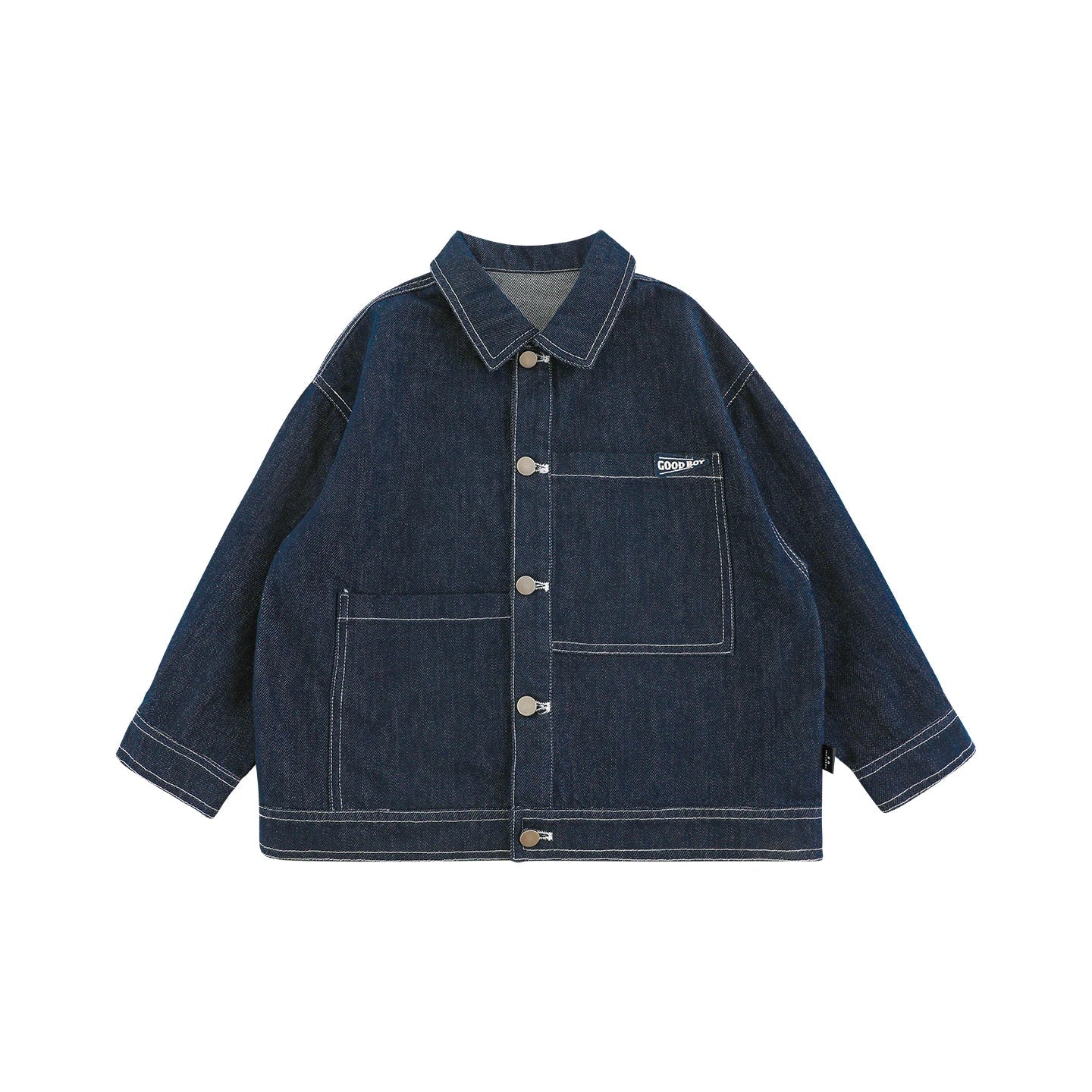 Giacca in denim blu scuro per bambino – stile casual autunnale - Klotheds