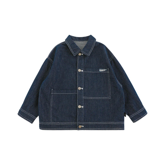 Giacca in denim blu scuro per bambino – stile casual autunnale - Klotheds